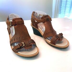 Merrell Women's Sirah Prairie Brown‎ Leather Wedge Sandals US Size 10 EU 41